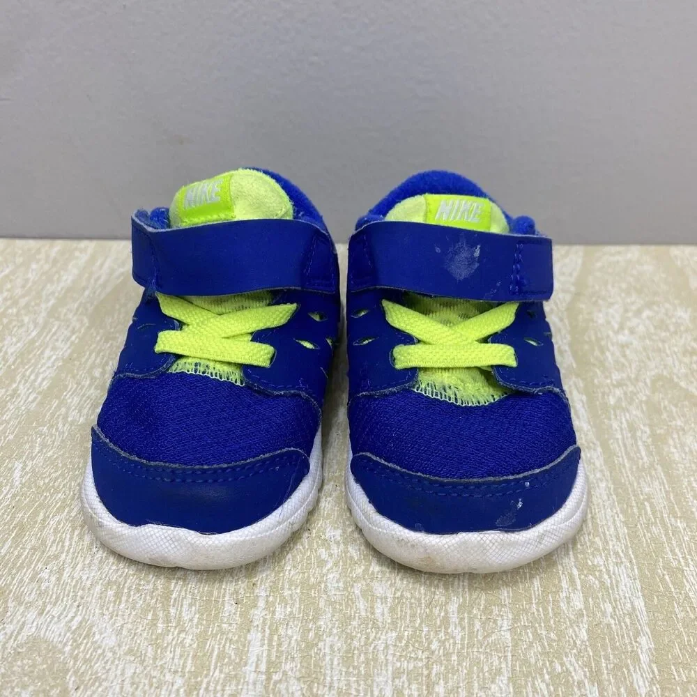 NIKE Flex 2013 Run Toddler Boys Sz 3C Athletic Shoes Royal Blue/Volt 579967-400 - Picture 2 of 10